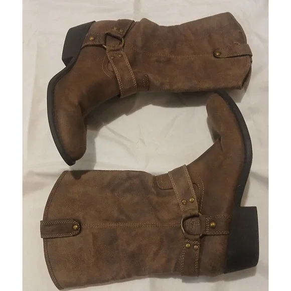 Womens Rampage Walden Western Cowboy Boots Light Dark Brown Size 7 - Picture 2 of 4